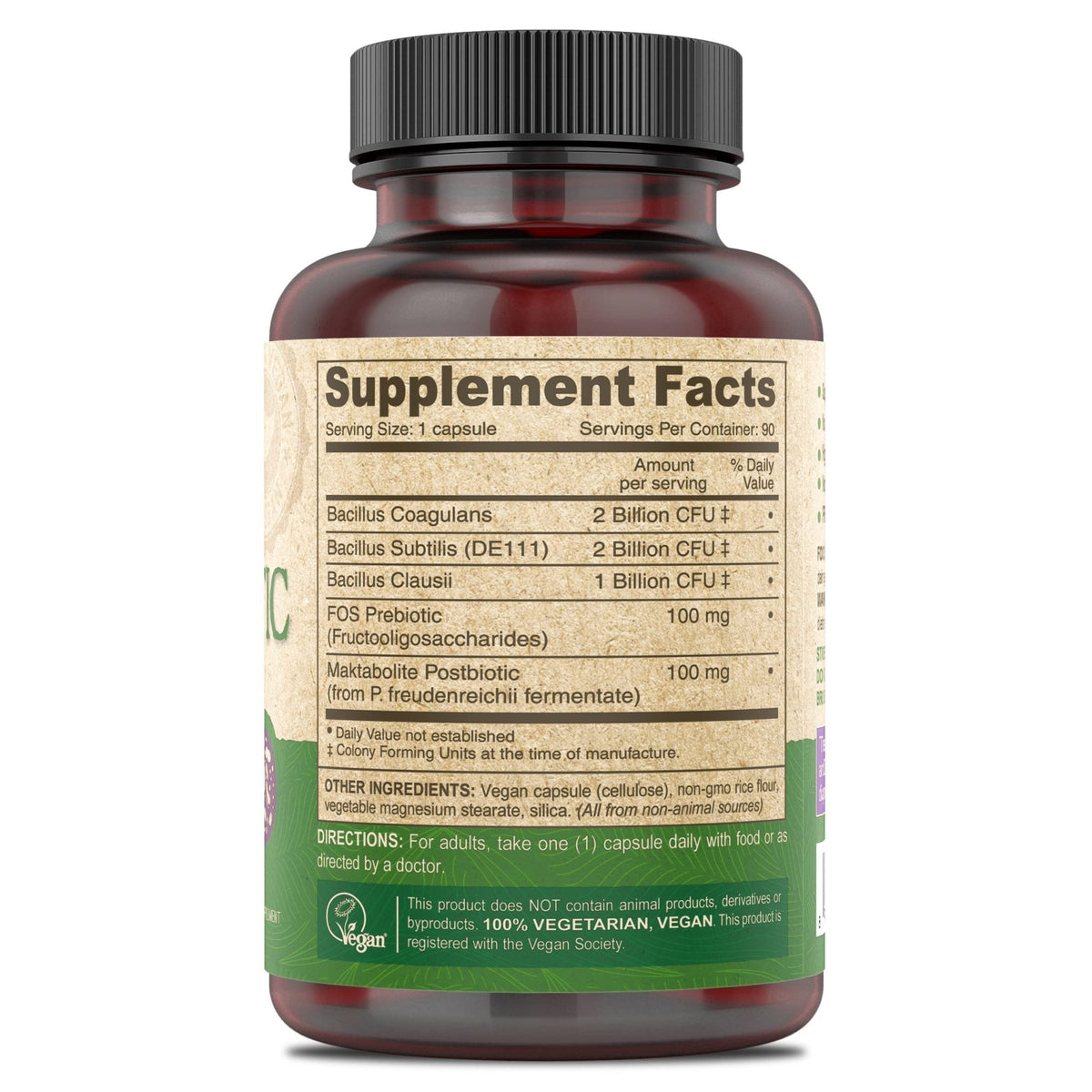 DEVA Vegan Probiotic Supplement - Pre, Pro, and Postbiotics for Digestive Health, 5 Billion CFU, Soil-Based, Spore-Forming, Dairy Free, FOS Prebiotics - PrimeBioHealth - canada supplements