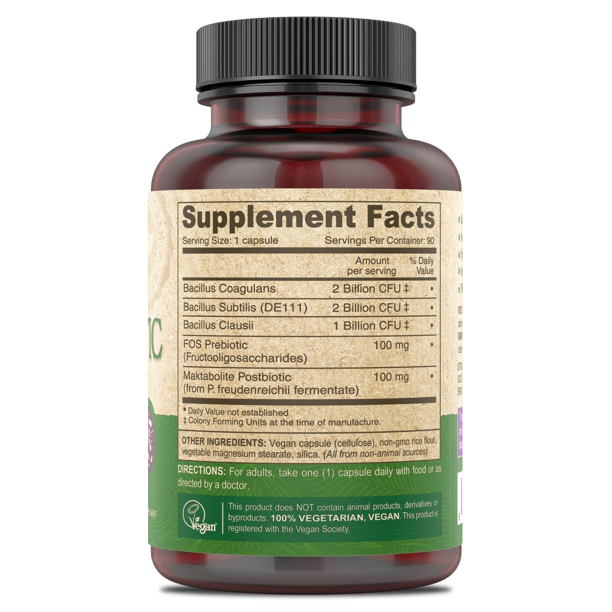 DEVA Vegan Probiotic Supplement - Pre, Pro, and Postbiotics for Digestive Health, 5 Billion CFU, Soil-Based, Spore-Forming, Dairy Free, FOS Prebiotics - PrimeBioHealth - canada supplements