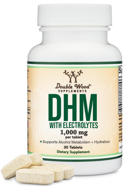 DHM1000 Dihydromyricetin (DHM) Tablets - Most Powerful DHM Supplement on The Market - 1,000mg per Capsule (30 Count) Enhanced with Electrolytes - PrimeBioHealth - canada supplements