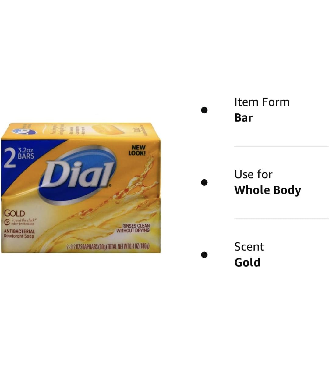 Dial Gold Antibacterial Deodorant Soap, 2 Pack, Total Net Wt 6.4 oz - PrimeBioHealth - canada supplements