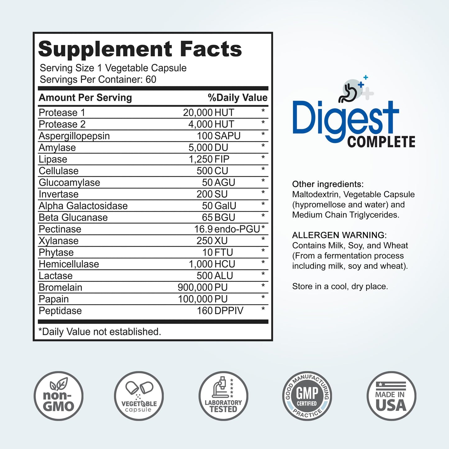Digest Complete 2-in-1 Probiotic Digestive Enzymes, 60 Capsules - PrimeBioHealth - canada supplements