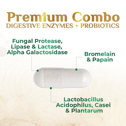 Digestive Enzymes - Super Digestive Multi Enzyme Complex for Bloating & Gut Health Support with Bromelain, Papain, Probiotics & Prebiotics - Digestion Health - PrimeBioHealth - canada supplements