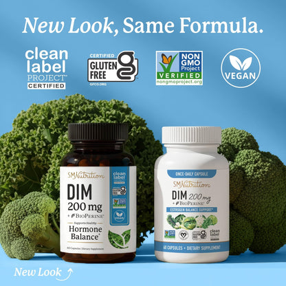 DIM Supplement 200 mg | Estrogen Balance for Women & Men | Hormonal Acne, Hormone Balance, Menopause & Antioxidant Support | Clean Label Project Certified - PrimeBioHealth - canada supplements