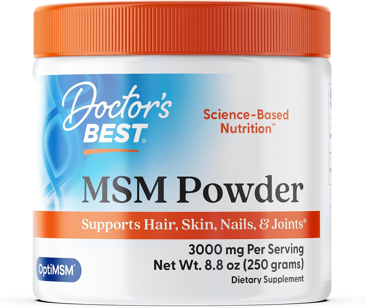 Doctor's Best MSM Powder Supplement for Men & Women - Supports Hair, Skin, Nails, Joint Health, & Mobility, Delivers Beneficial Sulfur with OptiMSM, Gluten Free, Soy Free, Non GMO, Vegan - 8.8 oz - PrimeBioHealth - canada supplements