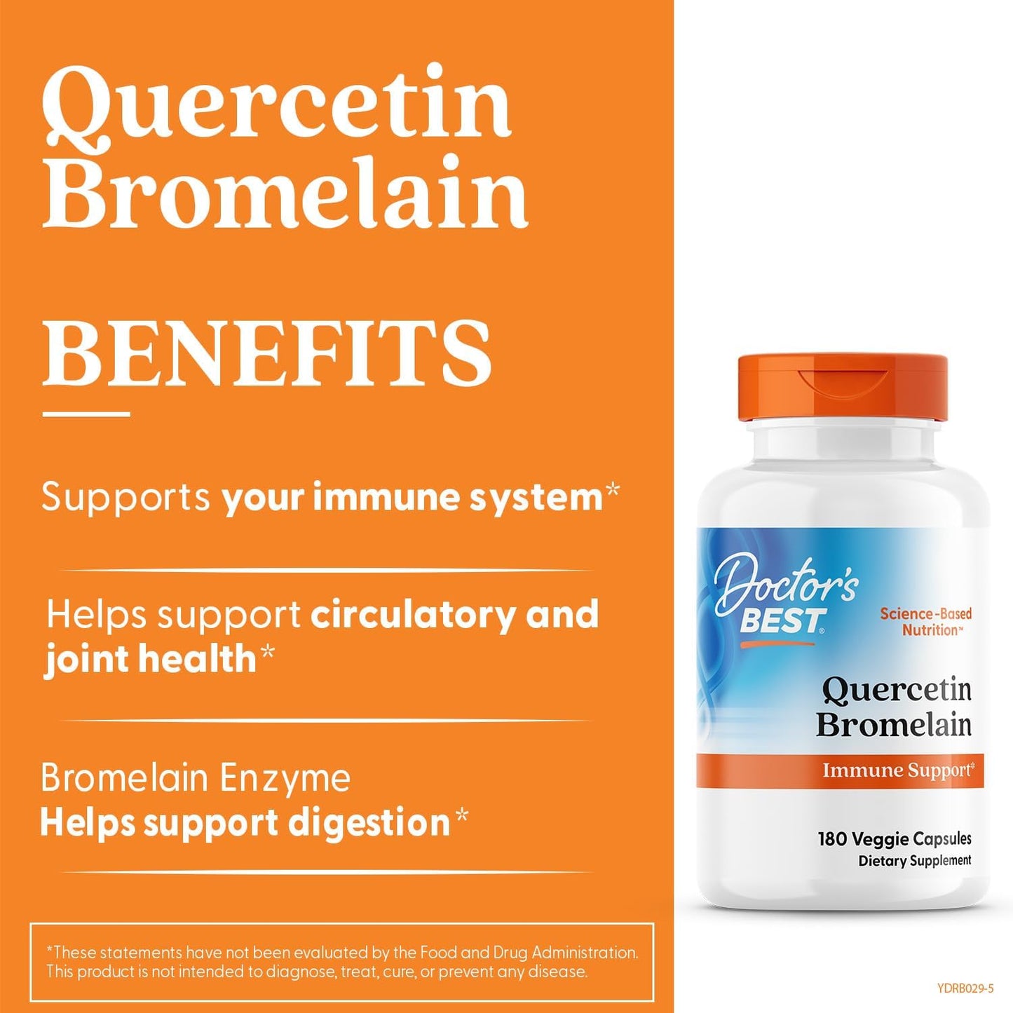 Doctor's Best Quercetin Bromelain, Immunity Support Capsule, Heart, Joint & Healthy Respiratory System, Non-GMO, Vegan, Gluten Free, Soy Free,180 VC - PrimeBioHealth - canada supplements