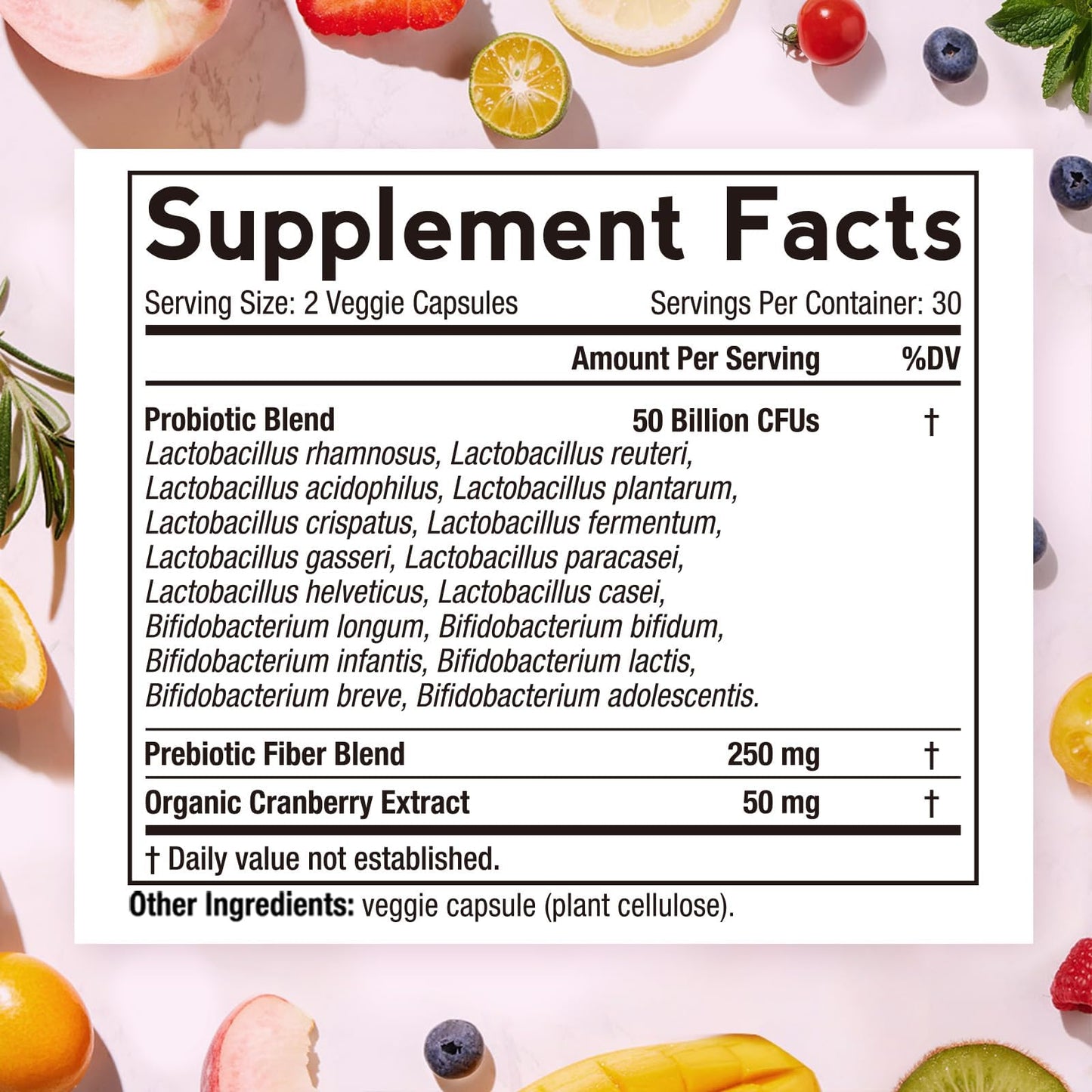 Doctor's Recipes Women's Probiotic, 60 Caps 50 Billion CFU 16 Strains, with Organic Cranberry, Digestive Immune Vaginal & Urinary Health, Shelf Stable - PrimeBioHealth - canada supplements