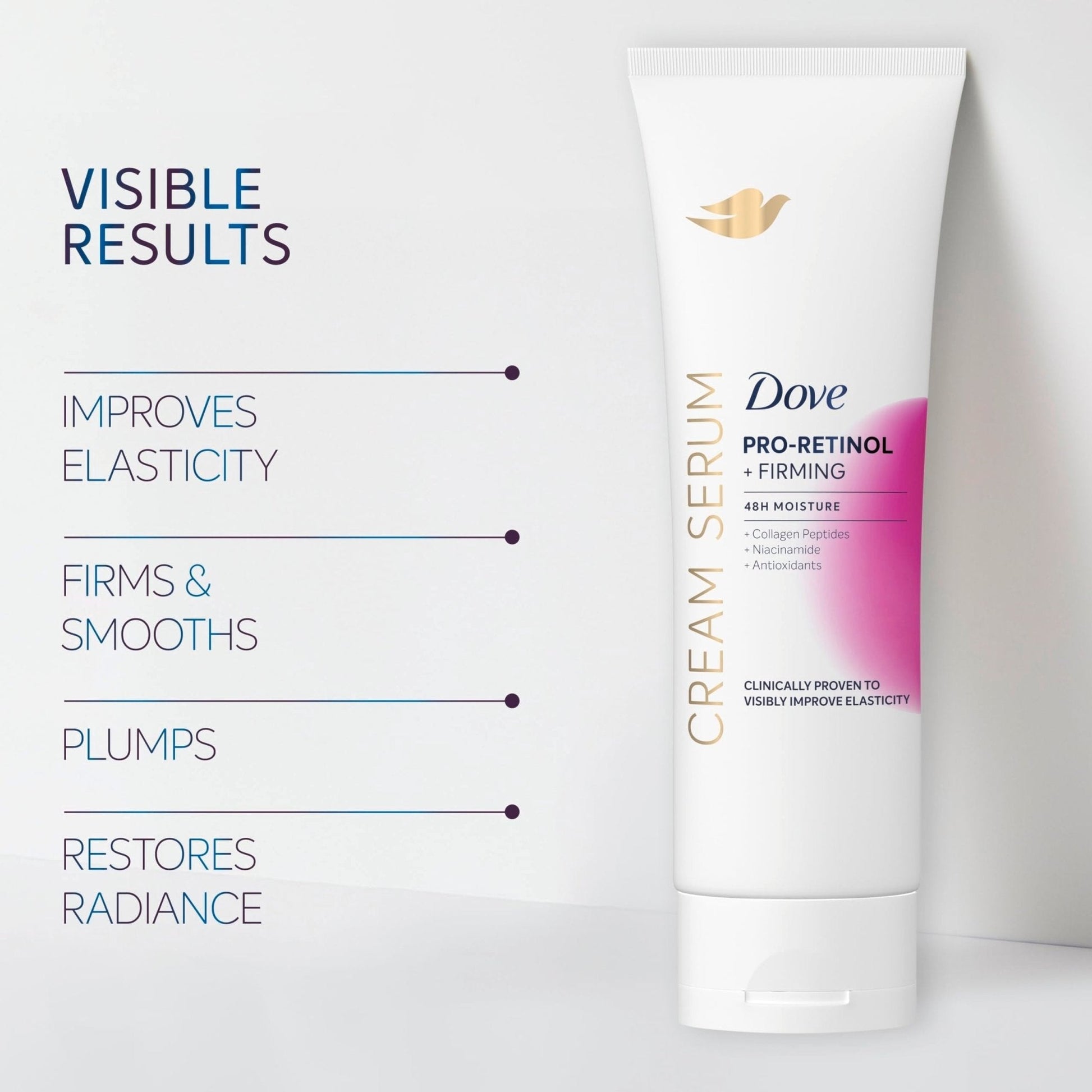 Dove Cream Serum Pro-Retinol + Firming for Elasticity and Firmness, with Collagen Peptides, Niacinamide and Antioxidants Lotion, 8 oz - PrimeBioHealth - canada supplements