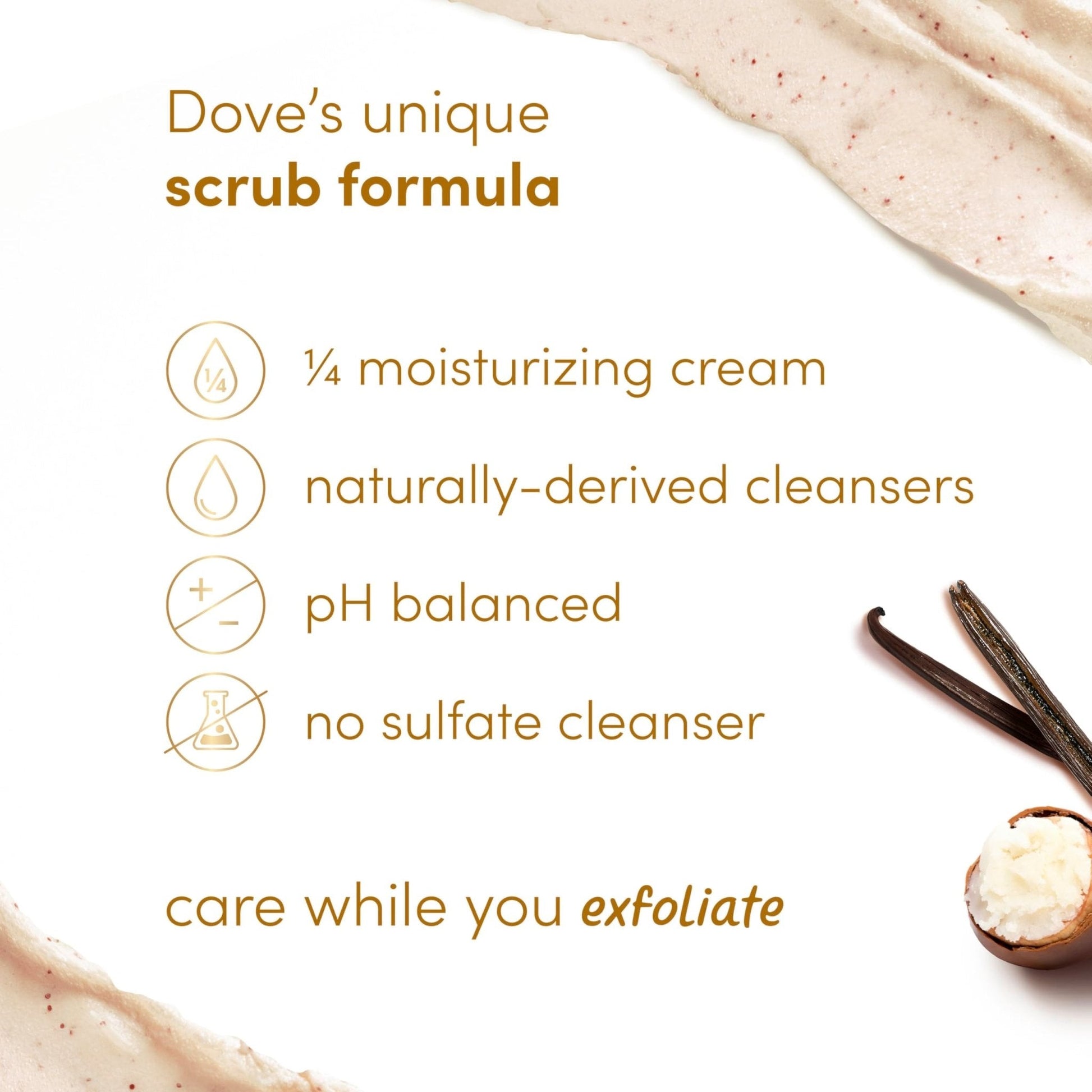 Dove Vanilla Sugar & Shea Butter Body Scrub Exfoliates and Deeply Nourishes for Smooth, Radiant Skin 15 oz - PrimeBioHealth - canada supplements