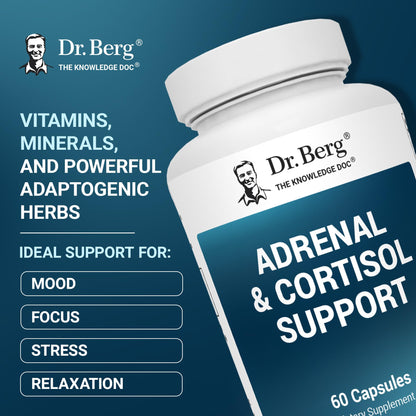 Dr. Berg Adrenal & Cortisol Capsules - Adrenal Supplement & Cortisol Manager - Mood, Focus, Relaxation and Stress Support - Adrenal Supplements with Ashwagandha Extracts - 60 Capsules - PrimeBioHealth - canada supplements