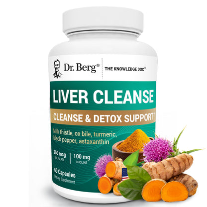 Dr. Berg Liver Cleanse Detox Capsules w/Unique Blend of Milk Thistle, Ox Bile & Folate - Liver Supplement Includes Turmeric, Black Pepper & Choline - 60 Capsules - PrimeBioHealth - canada supplements