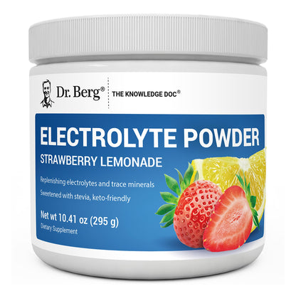 Dr. Berg Zero Sugar Hydration Keto Electrolyte Powder - Enhanced w/ 1000 mg of Potassium & Real Pink Himalayan Salt (NOT Table Salt) - Strawberry Lemonade Hydration Drink Supplement - 50 Servings - PrimeBioHealth - canada supplements