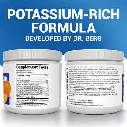 Dr. Berg Zero Sugar Hydration Keto Electrolyte Powder - Enhanced w/ 1000 mg of Potassium & Real Pink Himalayan Salt (NOT Table Salt) - Tangerine Flavor Hydration Drink Mix Supplement - 50 Servings - PrimeBioHealth - canada supplements