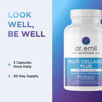 DR. EMIL NUTRITION Women's Multi Collagen Pills | Collagen Supplements | Support Hair, Skin, Nails & Joints | Hydrolyzed Collagen Supplements - PrimeBioHealth - canada supplements