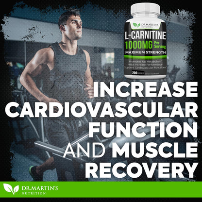DR. MARTIN'S NUTRITION Extra Strength L-Carnitine - 200 Capsules - 1000mg Per Serving - Boost Your Metabolism and Increase Performance - PrimeBioHealth - canada supplements