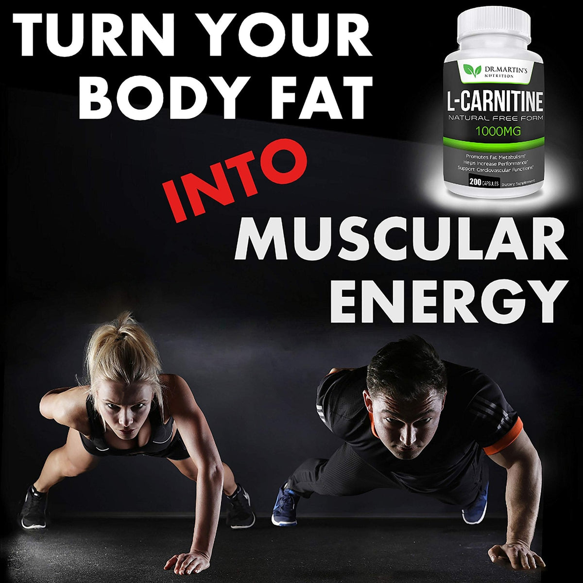 DR. MARTIN'S NUTRITION Extra Strength L-Carnitine - 200 Capsules - 1000mg Per Serving - Boost Your Metabolism and Increase Performance - PrimeBioHealth - canada supplements