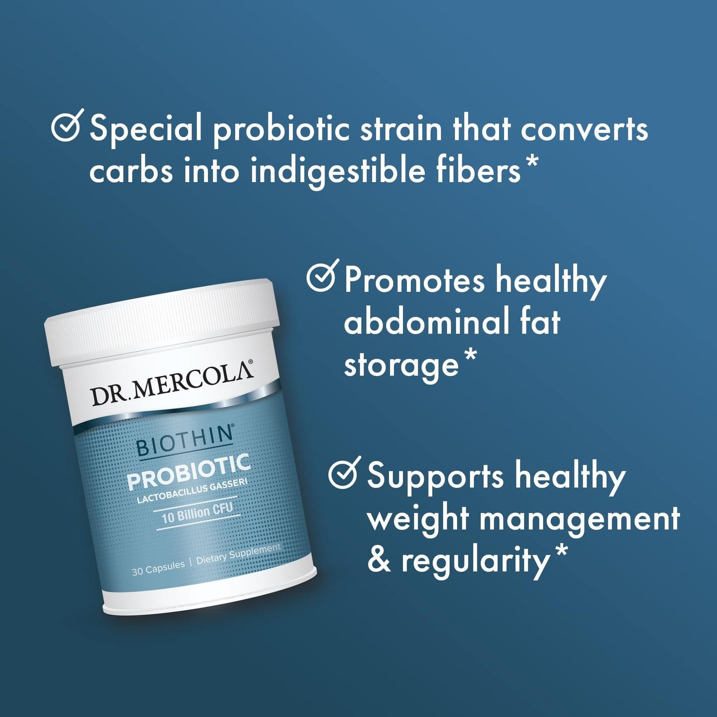 Dr. Mercola Biothin Probiotic - Lactobacillus Gasseri BNR17 - Supports Digestive Health & Metabolism - 30 Delayed-Release Capsules (30 Servings) - PrimeBioHealth - canada supplements