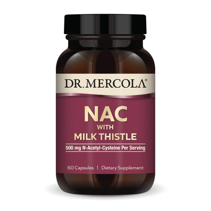Dr. Mercola NAC with Milk Thistle - with Antioxidants - Supports Normal Detoxification Processes - 500 mg N-Acetyl-Cysteine per Serving - Non-GMO - PrimeBioHealth - canada supplements