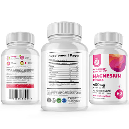 DR. MORITZ Magnesium Citrate Gummies Sugar-Free - Calm Magnesium Gummies Supplement for Children, Sugar -Supports Cardiovascular Health - PrimeBioHealth - canada supplements
