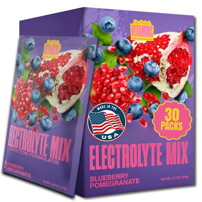 Dr. Price’s Electrolytes Hydration Powder Packets – Blueberry Pomegranate, 30 Packs | Sugar Free Electrolyte Drink Mix, 72+ Trace Minerals, Manganese - PrimeBioHealth - canada supplements