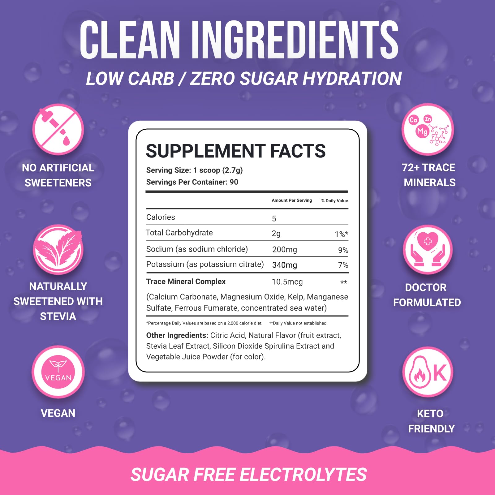Dr. Price’s Electrolytes Powder Bulk – Blueberry Pomegranate, 90 Servings | Sugar Free Hydration Drink Mix with 72+ Trace Minerals, Manganese | Keto Electrolytes - PrimeBioHealth - canada supplements