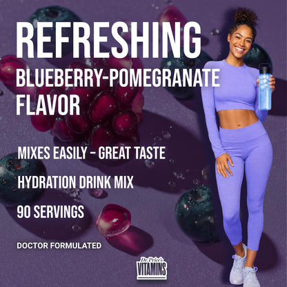 Dr. Price’s Electrolytes Powder Bulk – Blueberry Pomegranate, 90 Servings | Sugar Free Hydration Drink Mix with 72+ Trace Minerals, Manganese | Keto Electrolytes - PrimeBioHealth - canada supplements