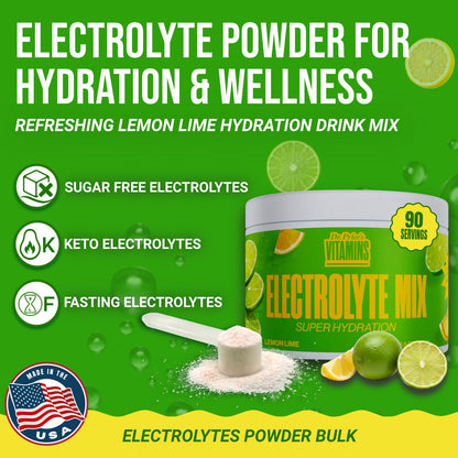 Dr. Price’s Electrolytes Powder Bulk – Lemon Lime, 90 Servings | Sugar Free Hydration Drink Mix with 72+ Trace Minerals, Manganese | Keto Electrolytes - PrimeBioHealth - canada supplements