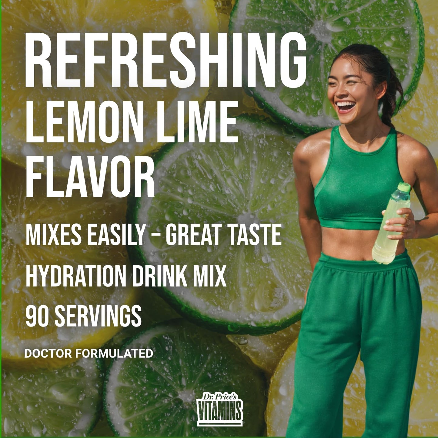 Dr. Price’s Electrolytes Powder Bulk – Lemon Lime, 90 Servings | Sugar Free Hydration Drink Mix with 72+ Trace Minerals, Manganese | Keto Electrolytes - PrimeBioHealth - canada supplements