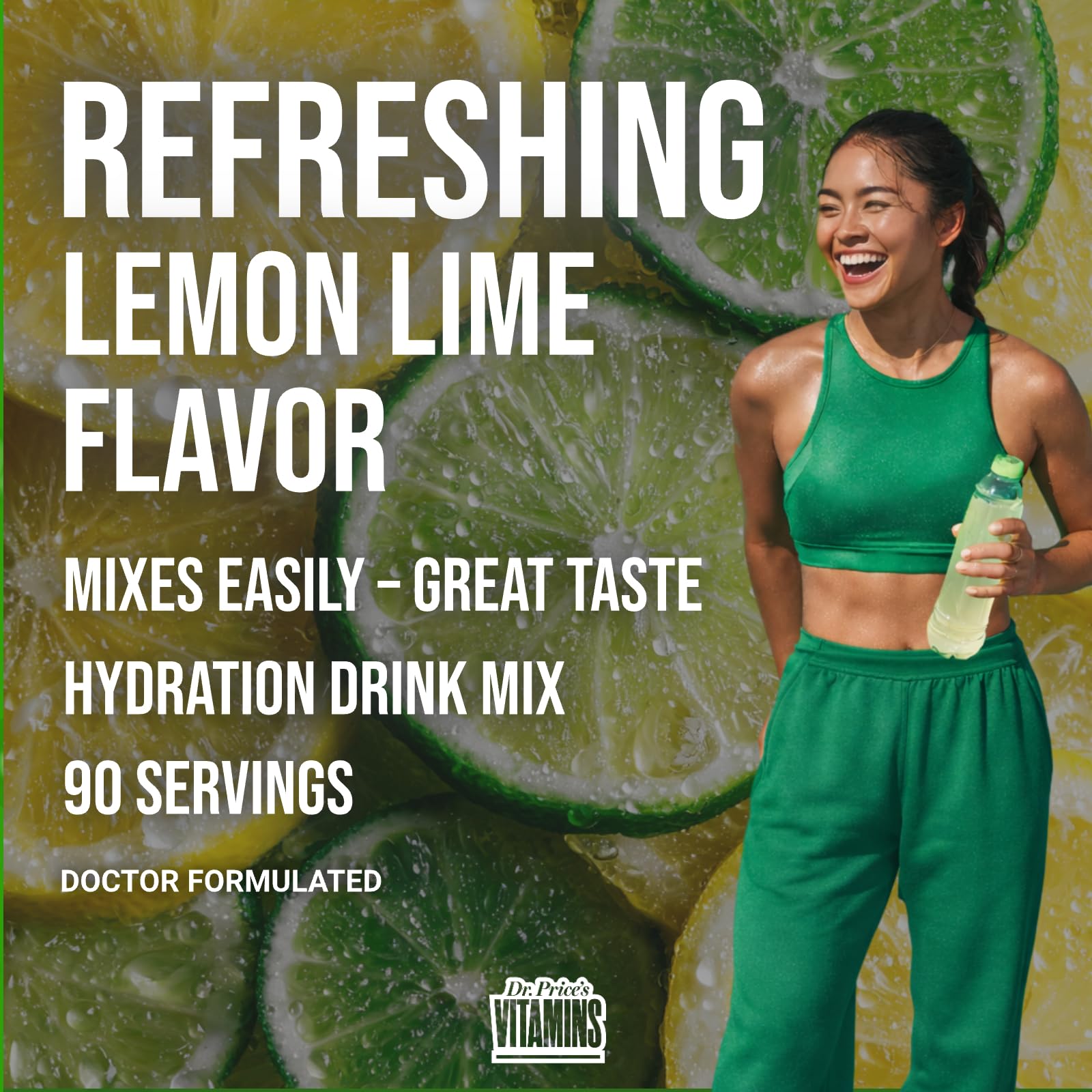 Dr. Price’s Electrolytes Powder Bulk – Lemon Lime, 90 Servings | Sugar Free Hydration Drink Mix with 72+ Trace Minerals, Manganese | Keto Electrolytes - PrimeBioHealth - canada supplements