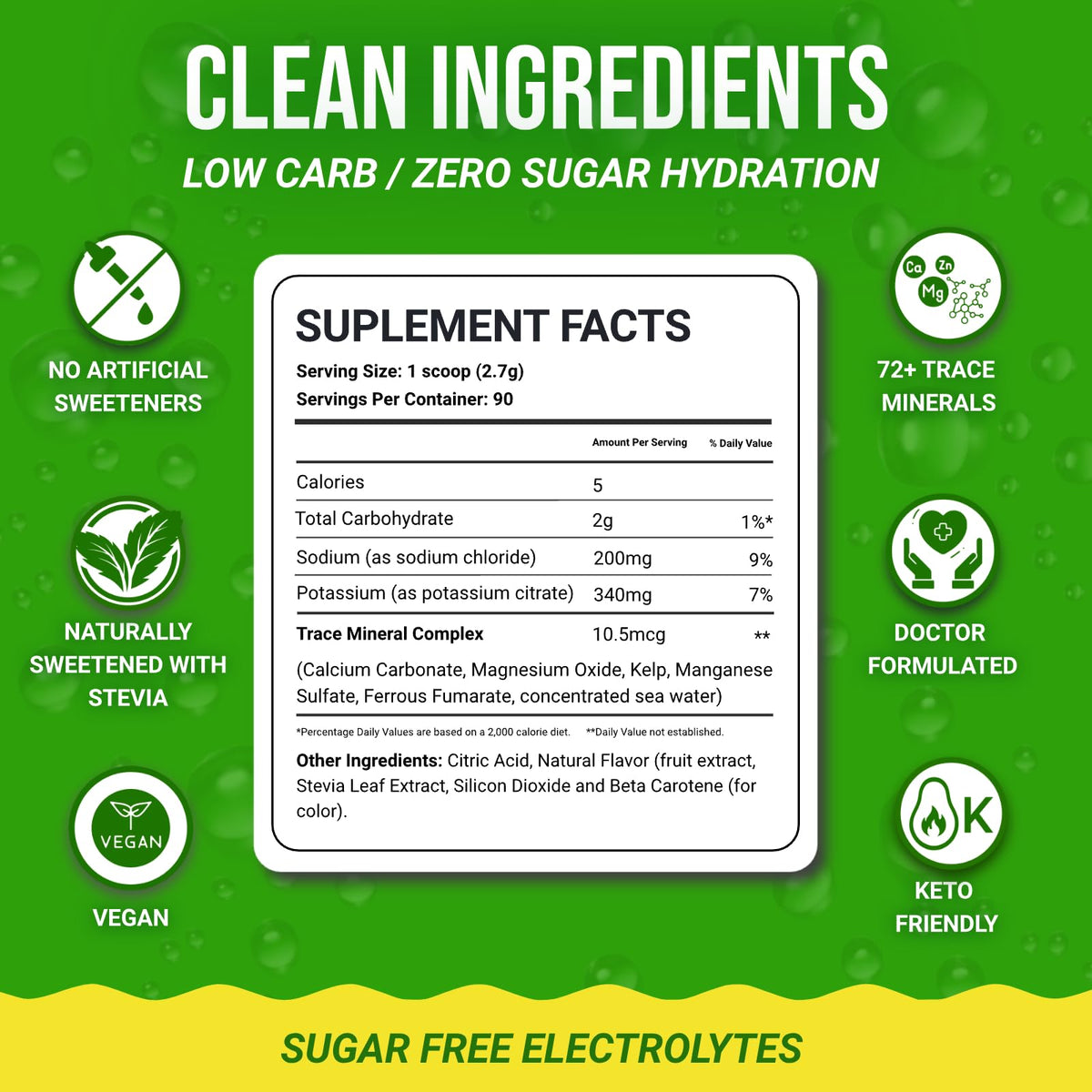 Dr. Price’s Electrolytes Powder Bulk – Lemon Lime, 90 Servings | Sugar Free Hydration Drink Mix with 72+ Trace Minerals, Manganese | Keto Electrolytes - PrimeBioHealth - canada supplements