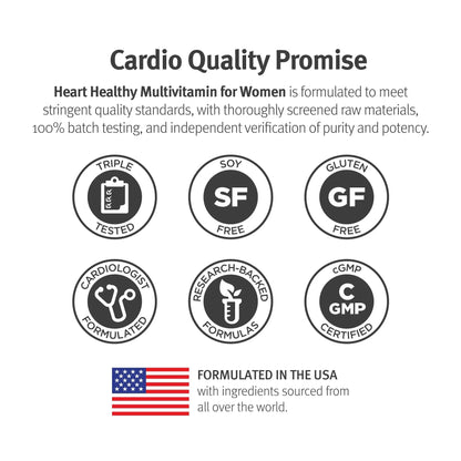 Dr. Sinatra Heart Healthy Multivitamin for Women with Vitamin D 1000 IU, A, B12, C, E, Biotin, Folate, and Zinc, 90 Tablets (30-Day Supply) - PrimeBioHealth - canada supplements