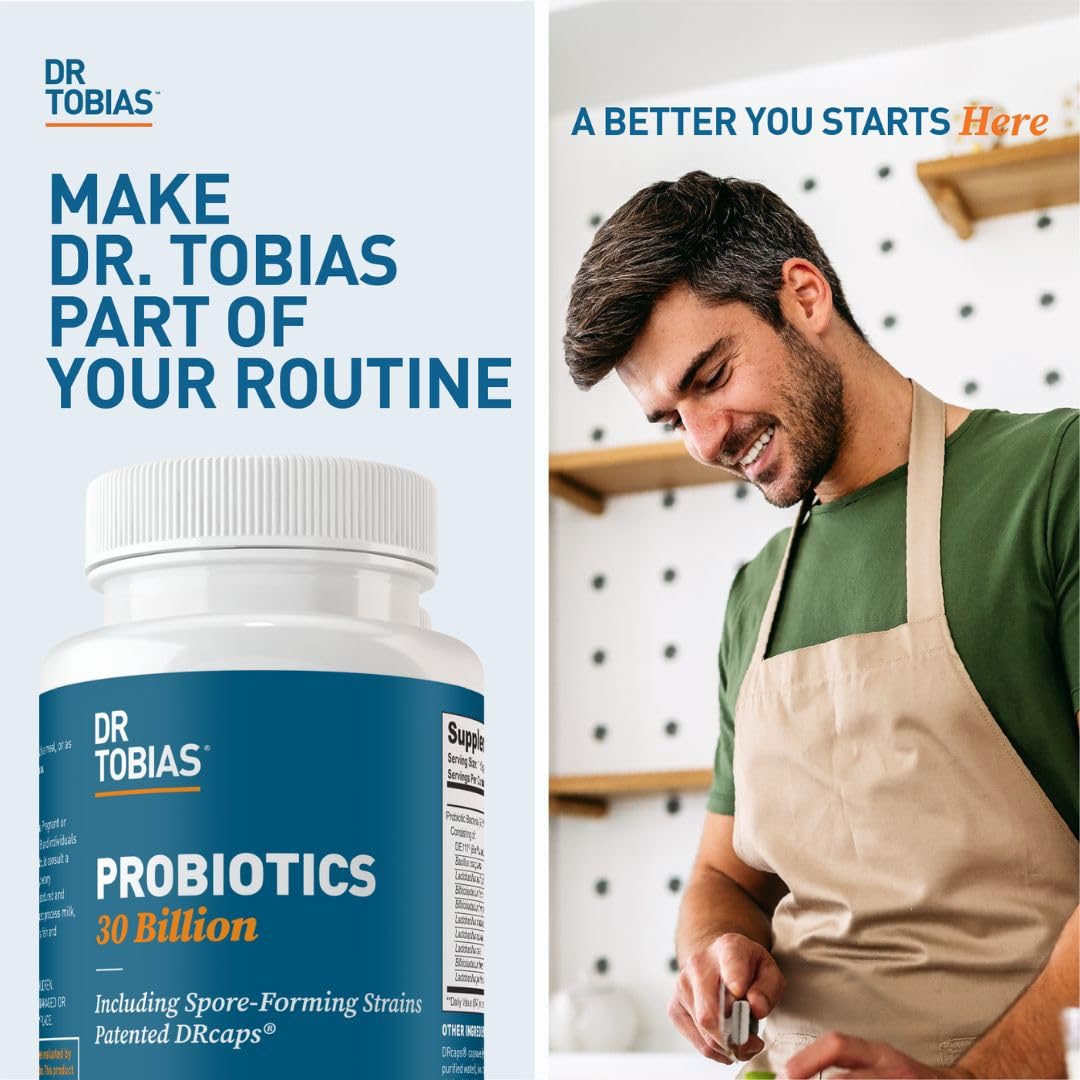 Dr. Tobias Probiotics 30 Billion, 10 Strains, 30 Billion CFU's, Targeted Release Probiotics for Women & Men, Supports Digestive Health, Shelf-Stable, - PrimeBioHealth - canada supplements