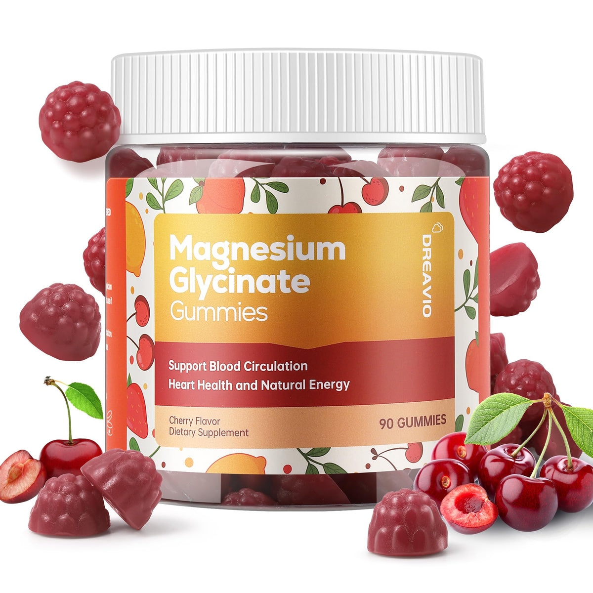 DREAVIO 90 Count Magnesium Glycinate Gummies w/Ashwagandha Supplement - Sugar Free Zinc Magnesium Glycinate - PrimeBioHealth - canada supplements