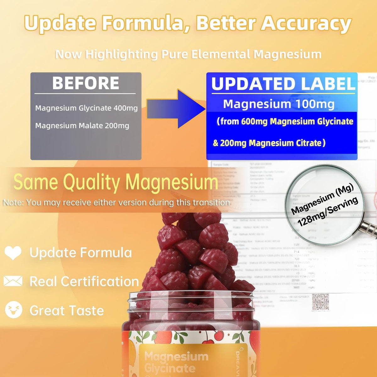DREAVIO 90 Count Magnesium Glycinate Gummies w/Ashwagandha Supplement - Sugar Free Zinc Magnesium Glycinate - PrimeBioHealth - canada supplements