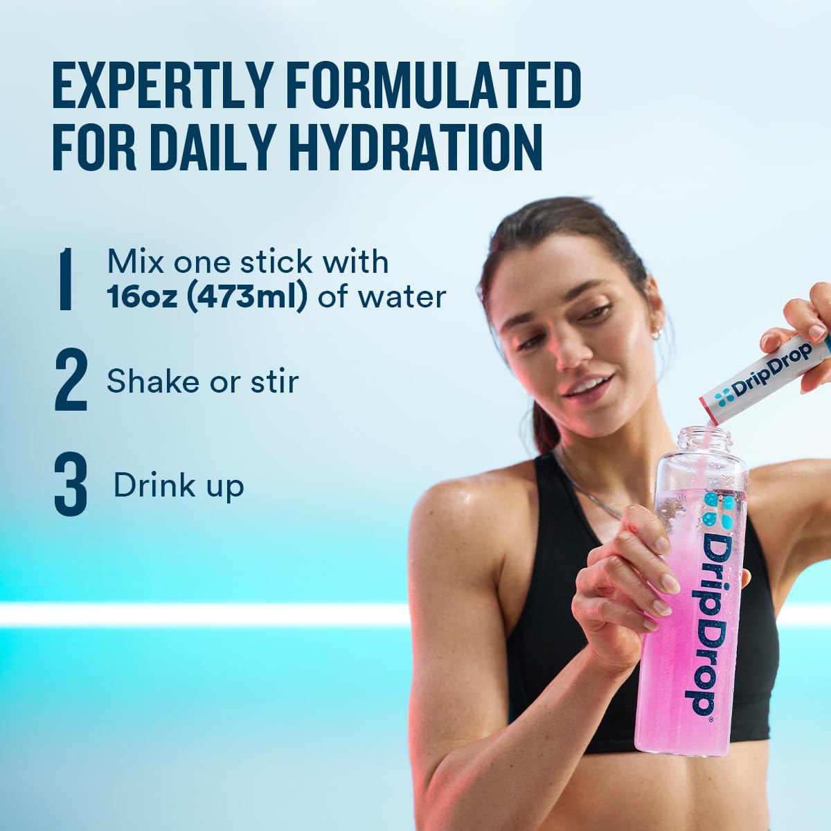 DripDrop Zero Sugar Plus - Sugar Free Hydration Packets - Single Serve Electrolytes Powder Drink Mix - Strawberry Kiwi, Peach, Cherry Limeade, Wild Berry - PrimeBioHealth - canada supplements