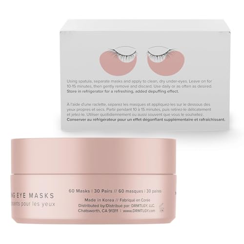 DRMTLGY Brightening Eye Masks – Biodegradable Hydrogel Under Eye Patches with Caffeine, Peptides, Hyaluronic Acid & Niacinamide - PrimeBioHealth - canada supplements