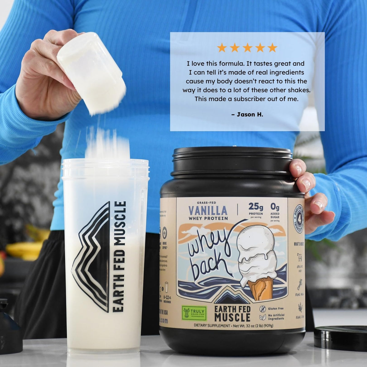 Earth Fed Muscle Whey Back Irish Grass Fed Whey Protein Isolate, Third-Party Certified. 25g Protein, Vanilla - Non-GMO, Hormone Free, Soy Free, Gluten Free - 2 LB, 29 Servings - PrimeBioHealth - canada supplements
