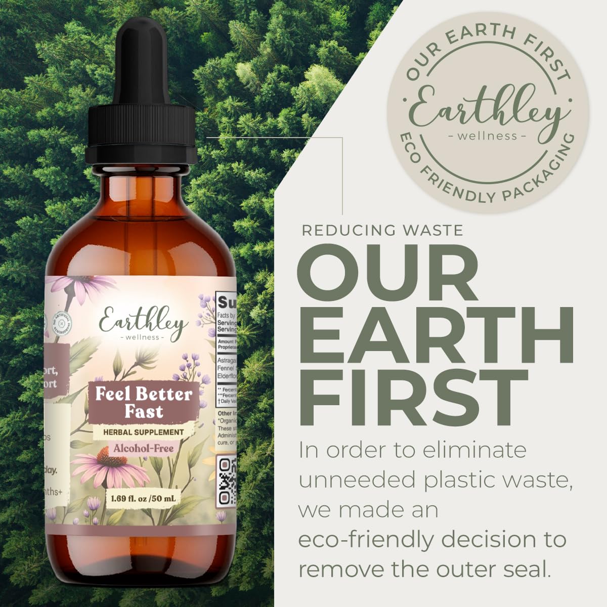 Earthley Wellness Feel Better Fast, All-Natural Relief for Minor Ailments, Organic Herbal Formula, Supports Immune & Digestive Health, Echinacea Root and More - PrimeBioHealth - canada supplements