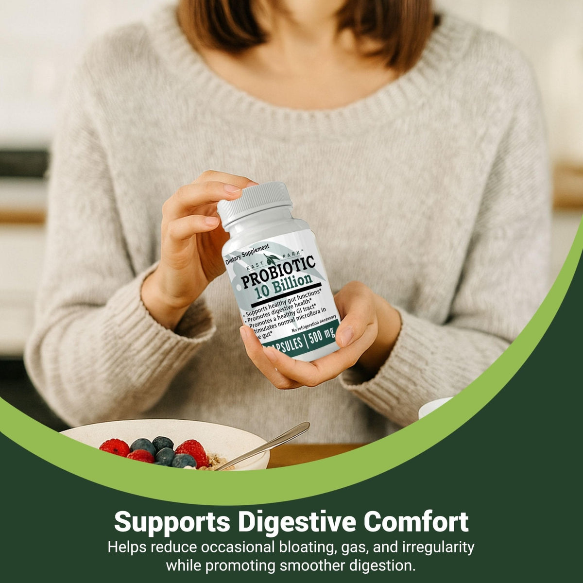 East Park Research d-Lenolate Probiotic Supplement | Probiotic 10 Billion CFUs Supports Gut & Digestive Health | Dietary Supplement Probiotics - PrimeBioHealth - canada supplements