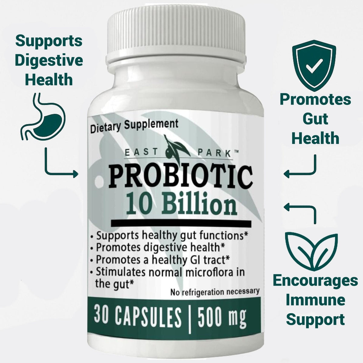 East Park Research d-Lenolate Probiotic Supplement | Probiotic 10 Billion CFUs Supports Gut & Digestive Health | Dietary Supplement Probiotics - PrimeBioHealth - canada supplements