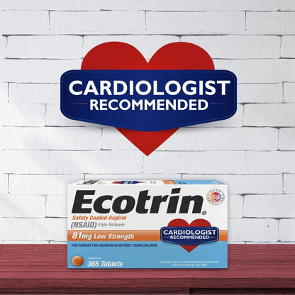 Ecotrin Low Strength Aspirin Arthritis Pain Relief, Safety Coated 81mg Aspirin Tablets for Arthritis, Toothache & Headache Relief, 365 Count - PrimeBioHealth - canada supplements