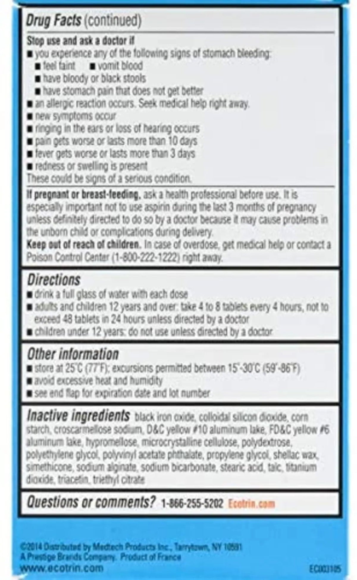Ecotrin Low Strength Aspirin Arthritis Pain Relief, Safety Coated 81mg Aspirin Tablets for Arthritis, Toothache & Headache Relief, 365 Count - PrimeBioHealth - canada supplements