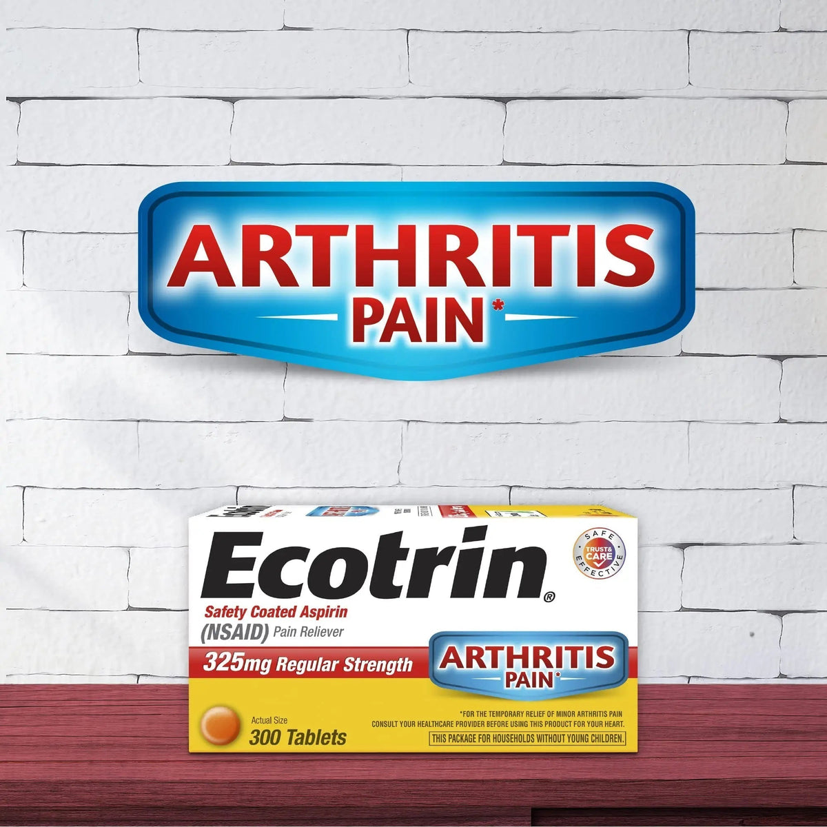 Ecotrin Regular Strength 325mg Aspirin Safetey Coated Tablets, Arthritis, Toothache & Headache Relief Designed to Protect the Stomach, 125 Count - PrimeBioHealth - canada supplements