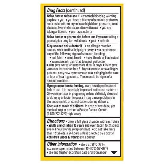 Ecotrin Safety Coated Aspirin Arthritis Pain Reliever Tablets, Regular Strength, NSAID 325 mg, 125 ct (Pack of 2) - PrimeBioHealth - canada supplements