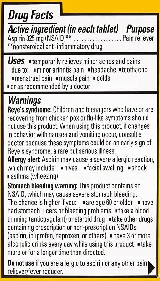 Ecotrin Safety Coated Aspirin Arthritis Pain Reliever Tablets, Regular Strength, NSAID 325 mg, 125 ct (Pack of 2) - PrimeBioHealth - canada supplements