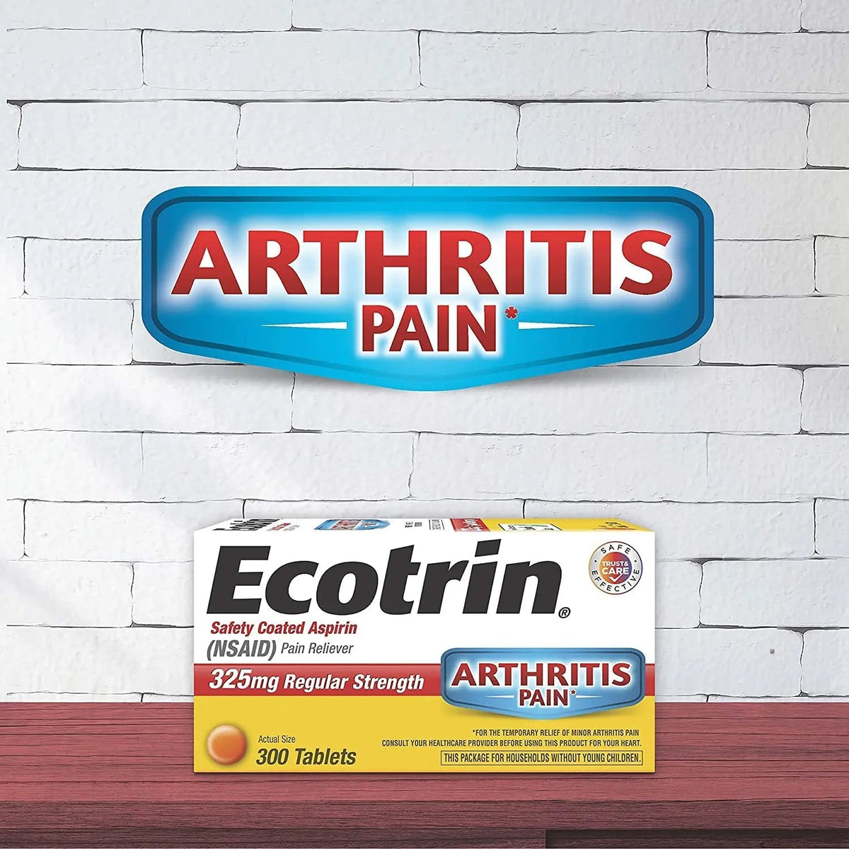 Ecotrin Safety Coated Aspirin Arthritis Pain Reliever Tablets, Regular Strength, NSAID 325 mg, 125 ct (Pack of 2) - PrimeBioHealth - canada supplements