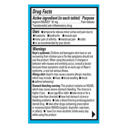 Ecotrin Safety Coated Aspirin Pain Reliever Tablets, Low Strength, NSAID 81mg, 45 ct (Pack of 3) - PrimeBioHealth - canada supplements