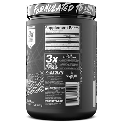 EFX Sports Karbolyn Fuel | Fast-Absorbing Carbohydrate Powder | Carb Load, Sustained Energy, Quick Recovery | Stimulant Free | 20 Servings (Neutral) - PrimeBioHealth - canada supplements