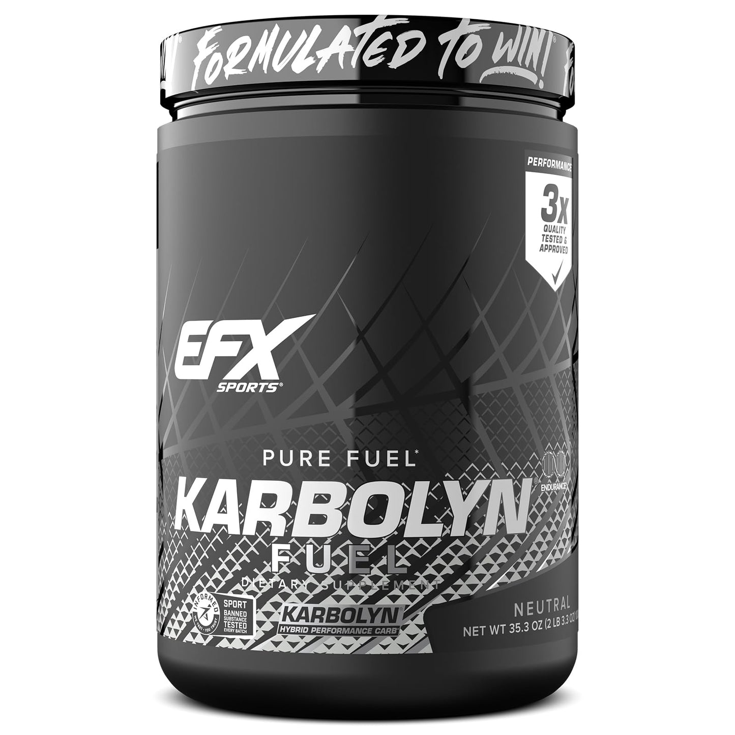 EFX Sports Karbolyn Fuel | Fast-Absorbing Carbohydrate Powder | Carb Load, Sustained Energy, Quick Recovery | Stimulant Free | 20 Servings (Neutral) - PrimeBioHealth - canada supplements