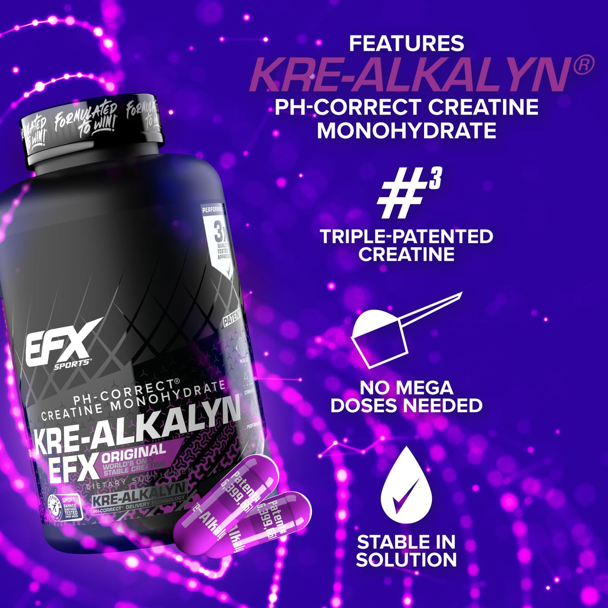 EFX Sports Kre-Alkalyn EFX | pH Correct Creatine Monohydrate Pill Supplement | Strength, Muscle Growth & Performance | 120 Servings, 240 Capsules - PrimeBioHealth - canada supplements
