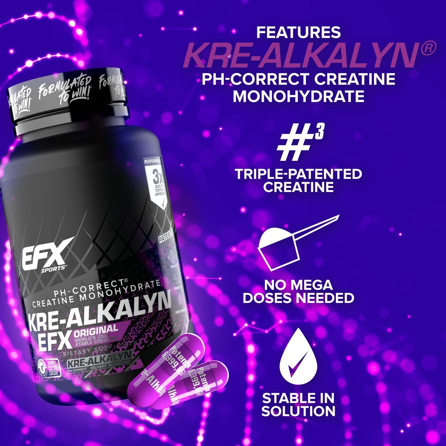 EFX Sports Kre-Alkalyn EFX | pH Correct Creatine Monohydrate Pill Supplement | Strength, Muscle Growth & Performance - PrimeBioHealth - canada supplements
